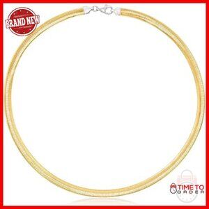 6mm Reversible Omega Necklace Sterling Silver 20 Inch Chain Lobster Clasp